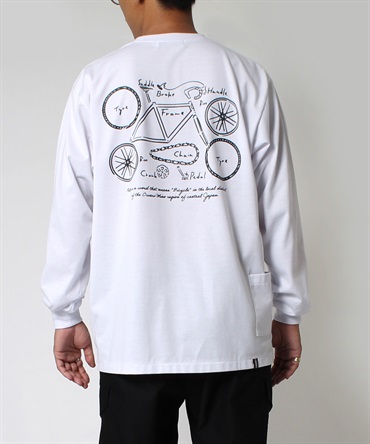 Embroidery＋Print L/S Tee  刺繍＋プリント長袖Tシャツ(02ホワイト-Ｍ-0880900-02-031)