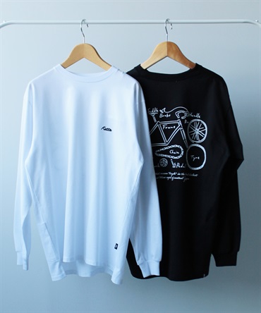 Embroidery＋Print L/S Tee  刺繍＋プリント長袖Tシャツ