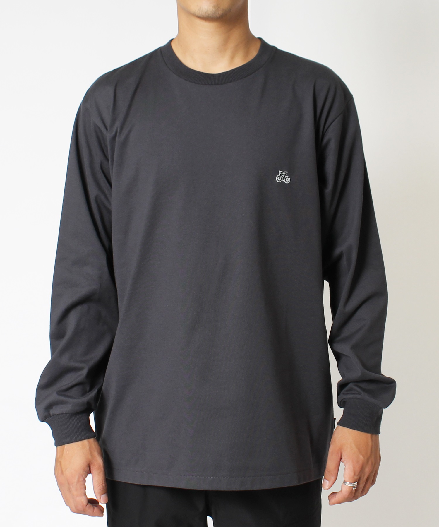 Embroidery Logo L/S Tee  ロゴ刺繍長袖Tシャツ(10チャコールグレー-Ｍ-0880901-10-031)