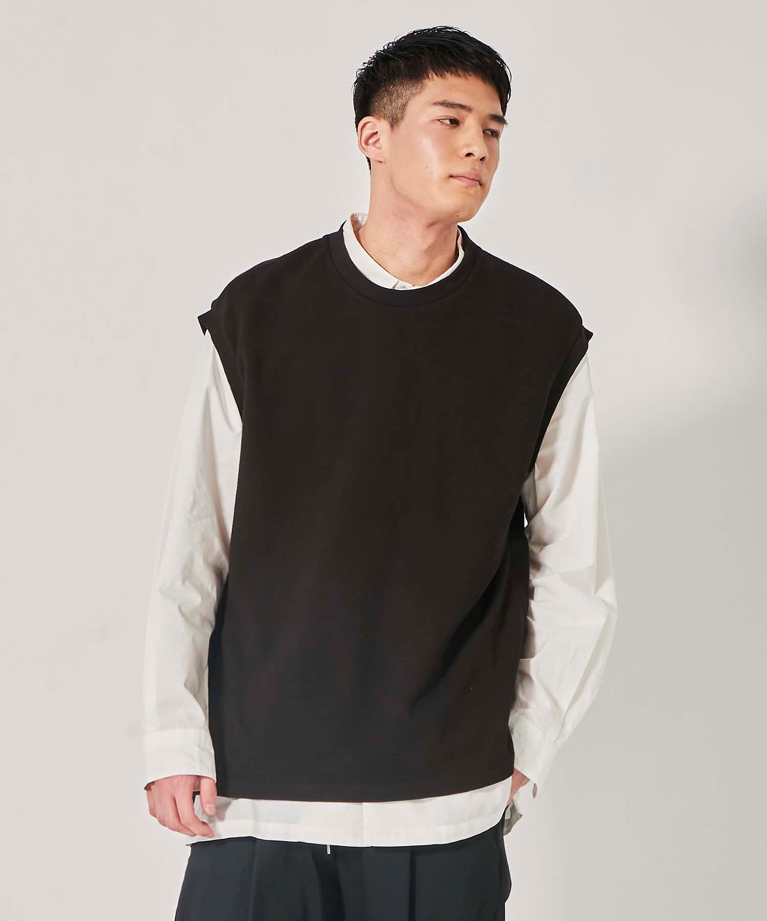 Side Slit Oversized Vest   サイドスリットオーバーサイズベスト(00ブラック-Ｍ-0882002-00-031)