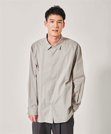 Organic Cotton Wide Shirt   オーガニックコットンワイドシャツ(12ライトグレー-Ｌ-0882003-12-032)